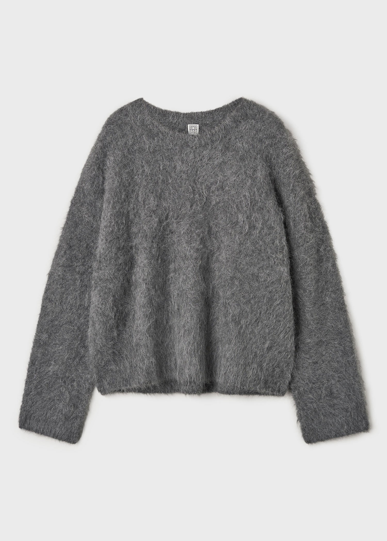 Boxy alpaca knit dark grey melange