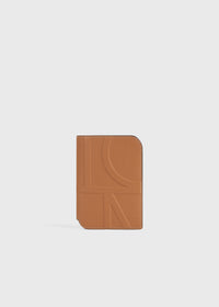 Monogram leather passport holder tan grain