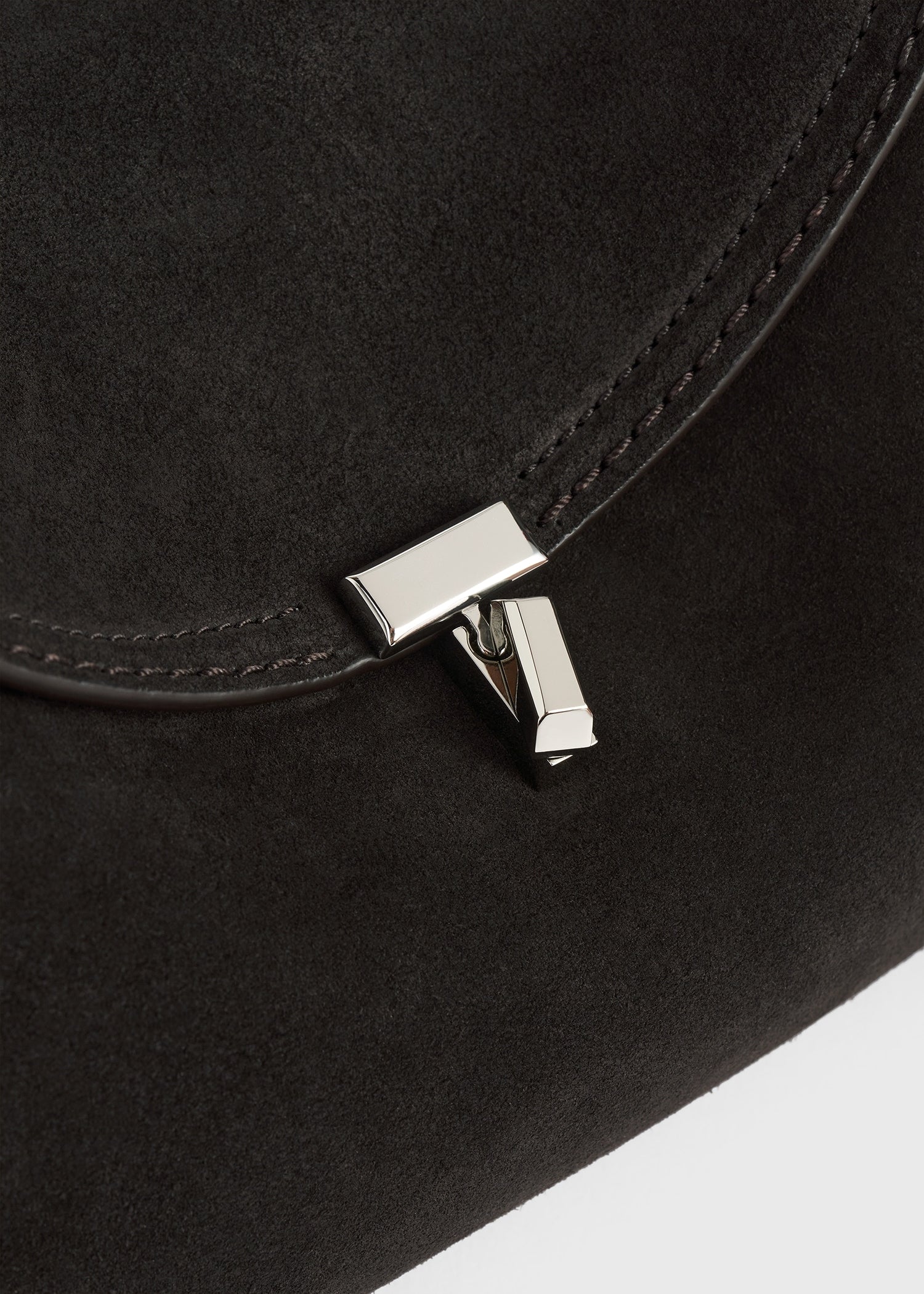 T-lock suede clutch espresso