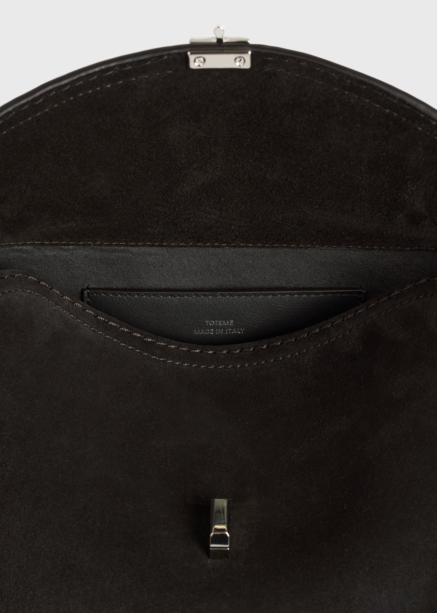 T-lock suede clutch espresso