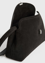 T-lock suede clutch espresso