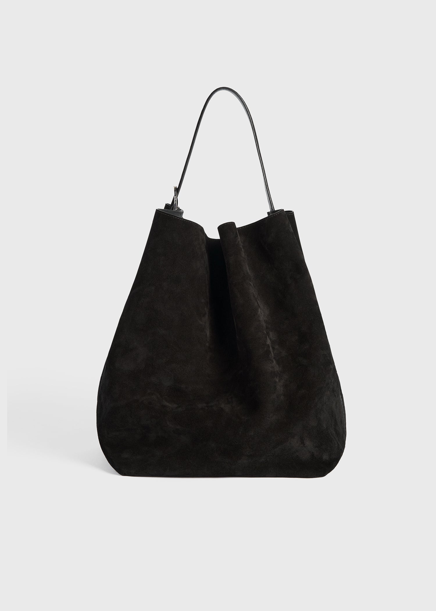 Belted suede tote espresso from Toteme - $1,250