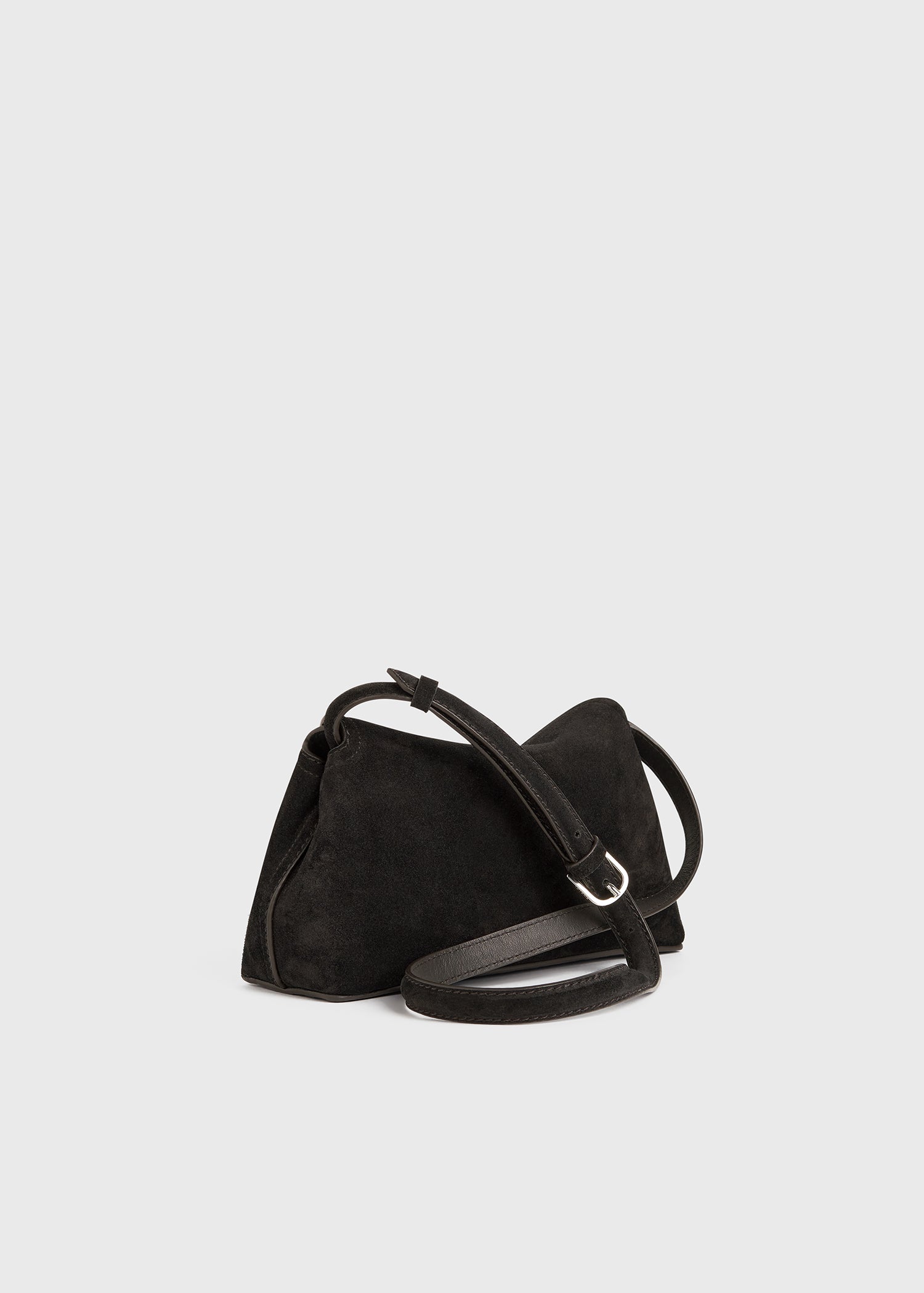 T-lock suede clutch espresso – TOTEME
