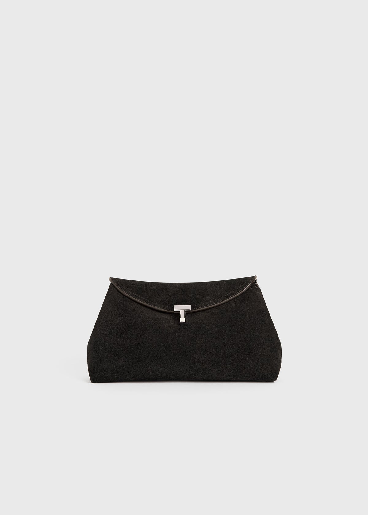 T lock suede clutch espresso