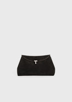 T-lock suede clutch espresso