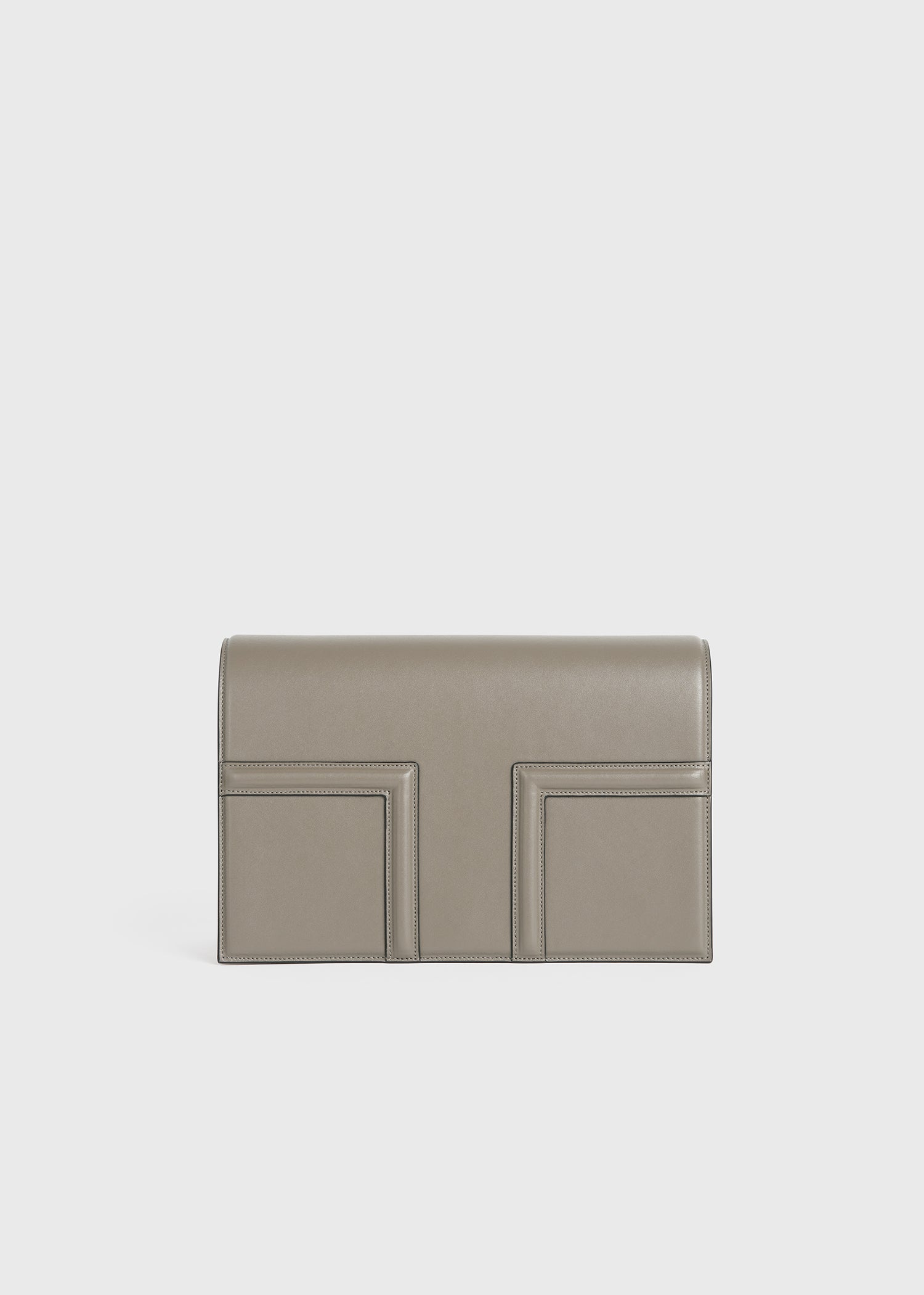 T-flap leather bag taupe
