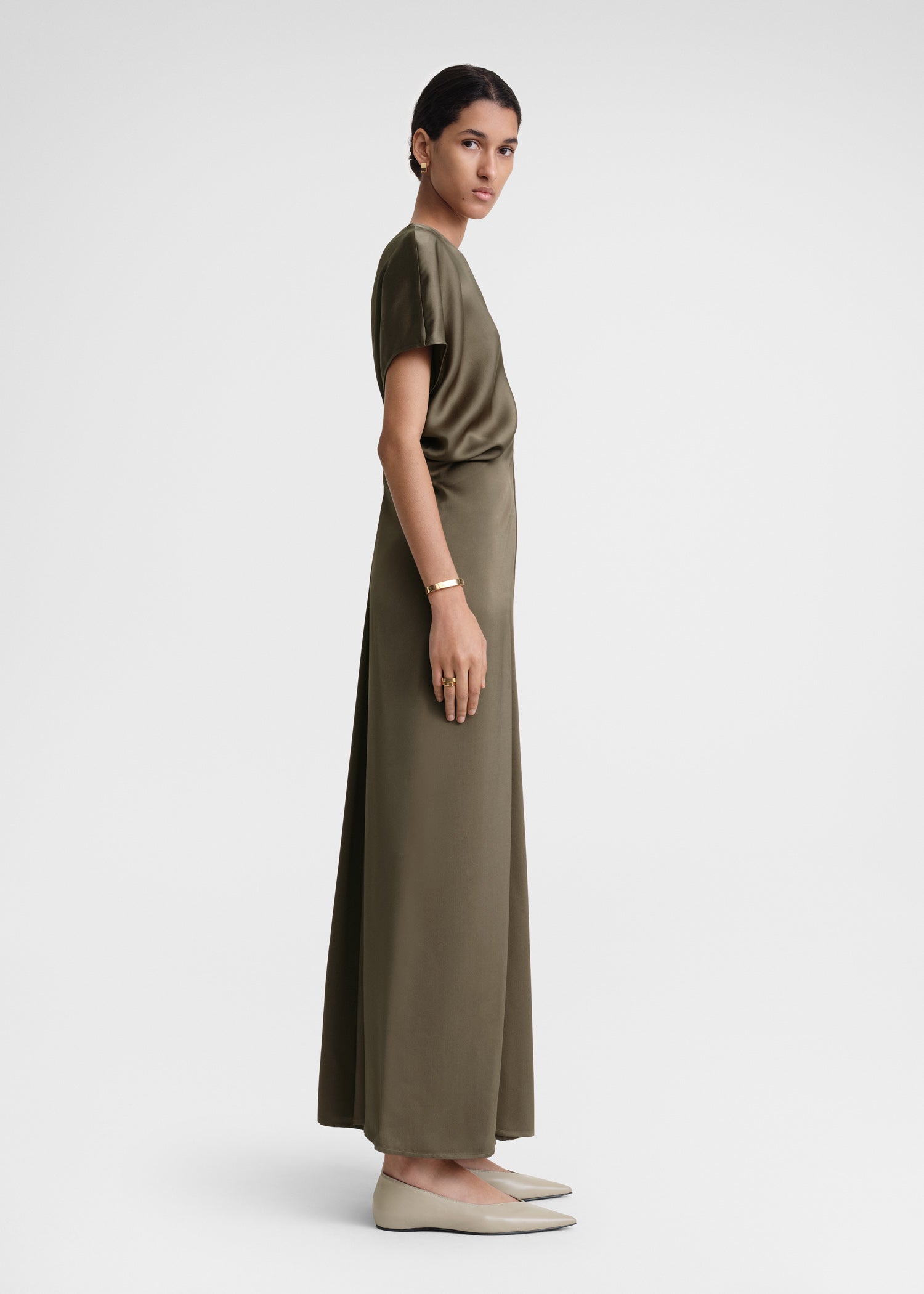 Slouch waist dress bay leaf