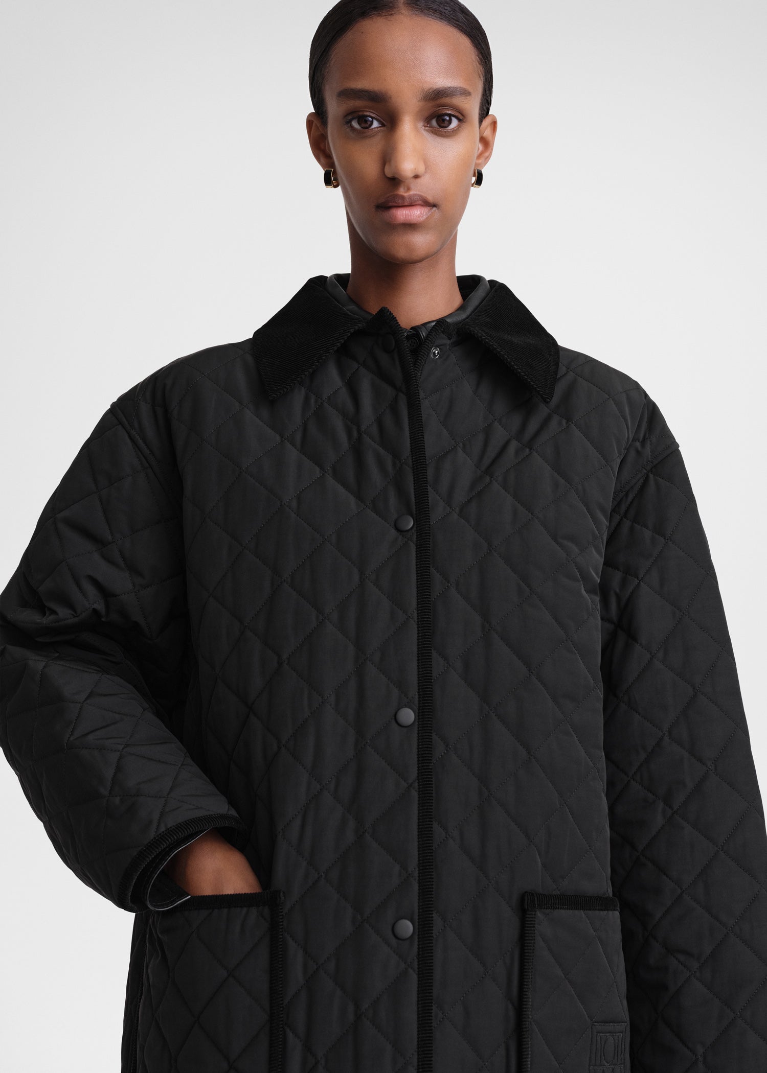 Quilted barn jacket black – TOTEME