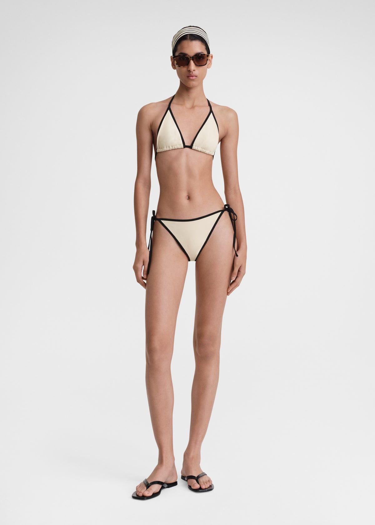 Toteme Stripe Tie Bikini Bottoms - Light Hay