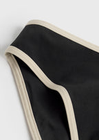 Stripe edge bikini bottoms black