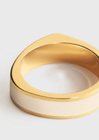 Signature ring ecru/gold