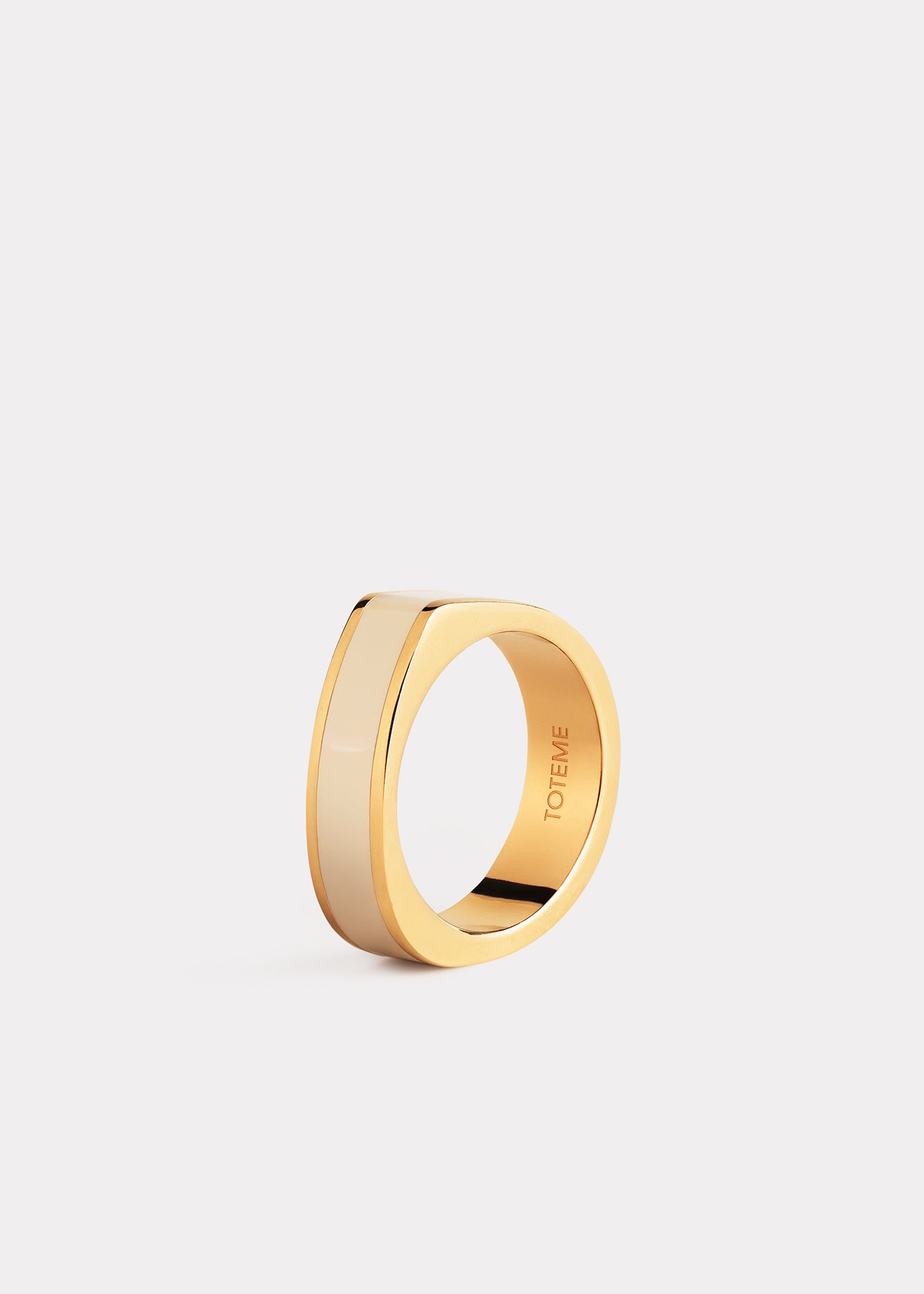 Signature ring ecru/gold