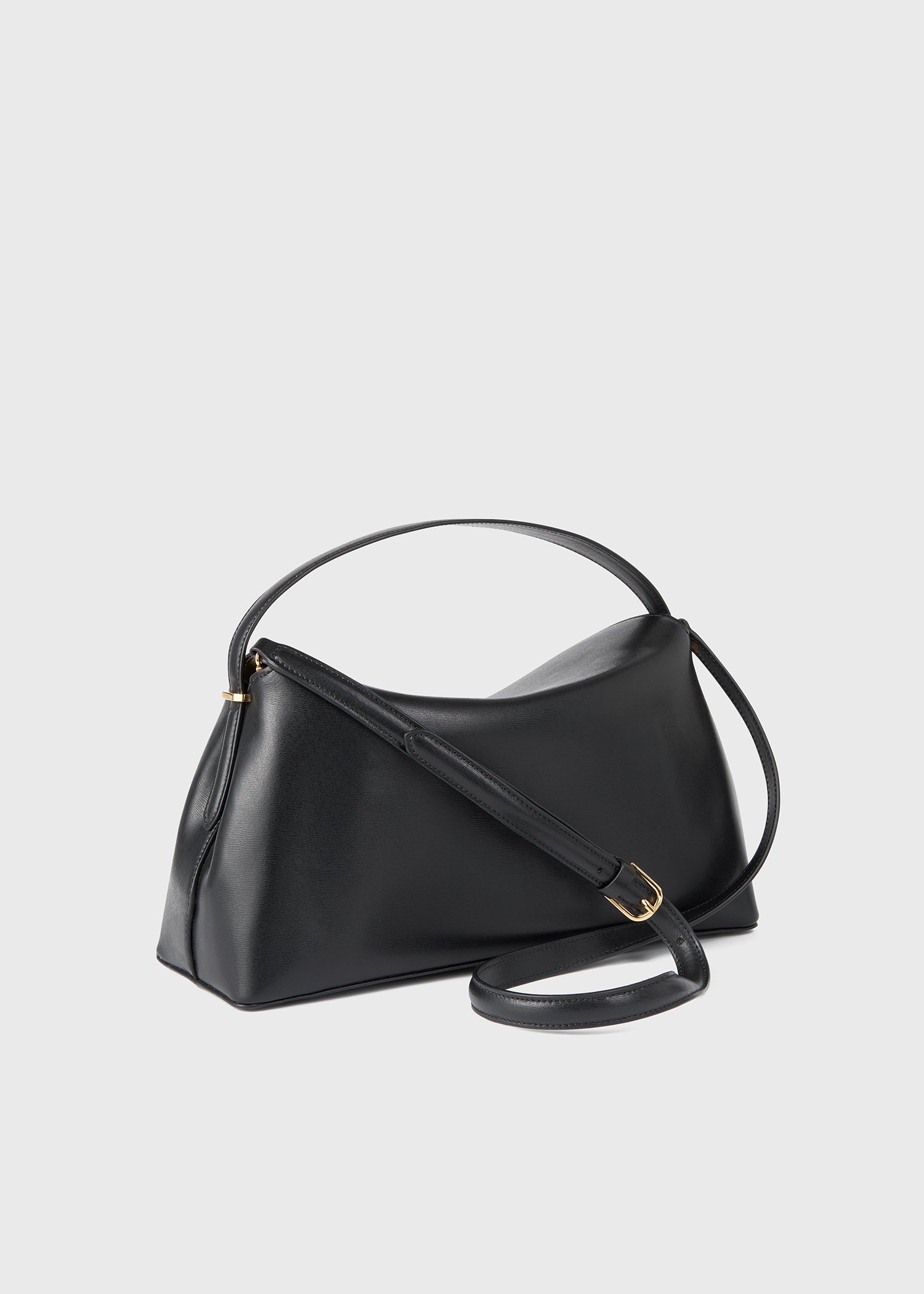 T-lock leather top handle black – TOTEME