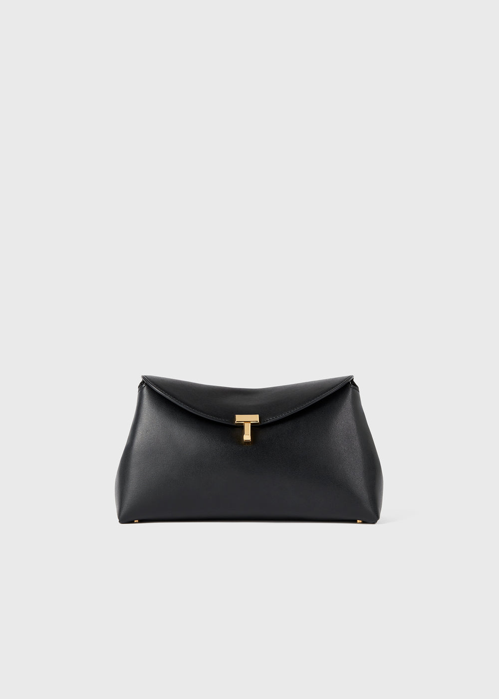 T-lock leather clutch black