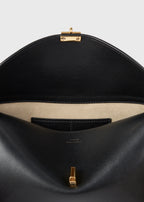 T-lock leather clutch black