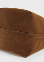 Belted suede tote tan