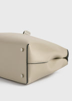T-lock leather clutch fawn