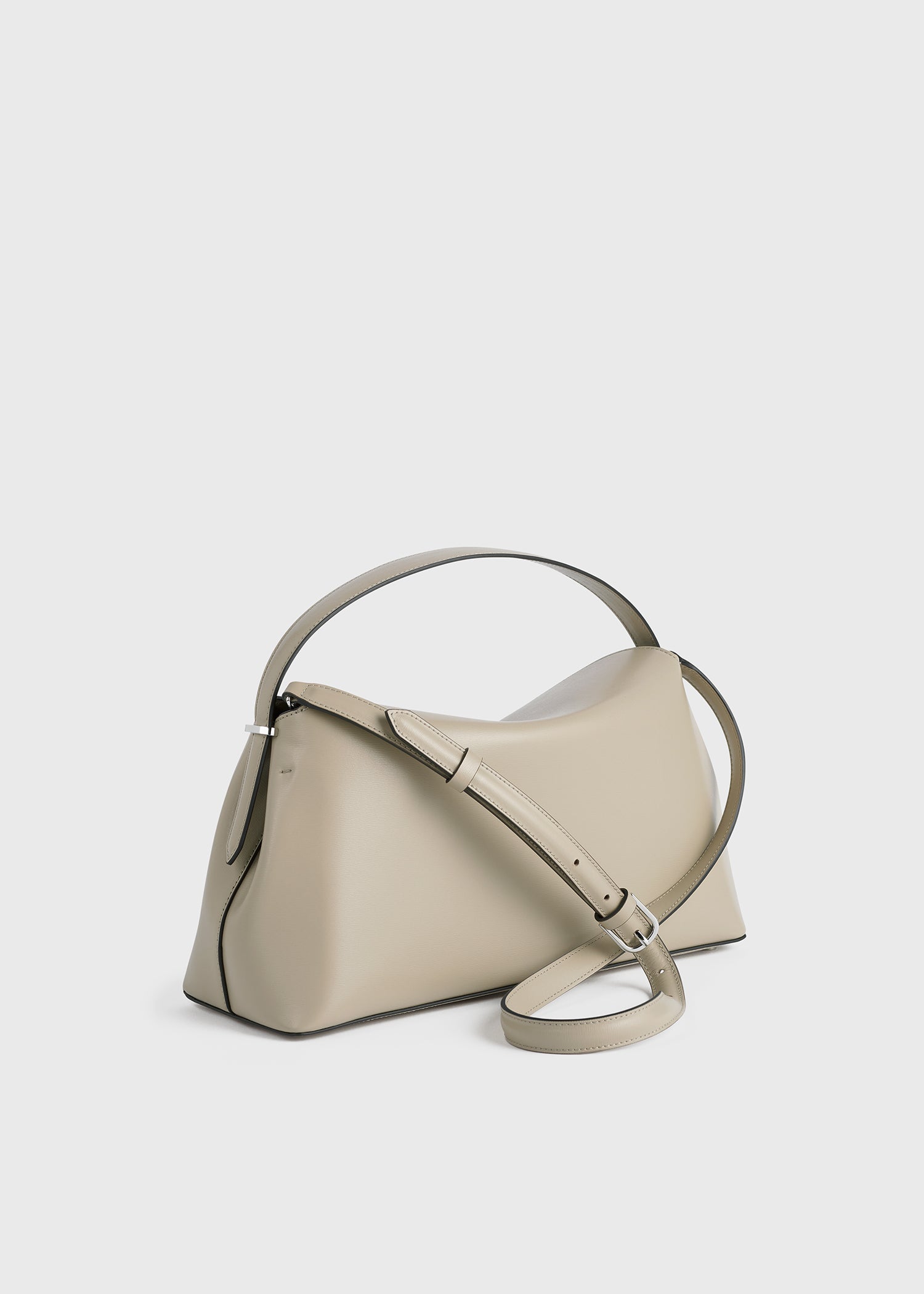 T-lock leather top handle fawn