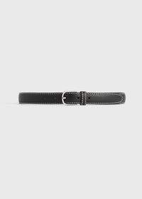 Slim trouser leather belt black grain