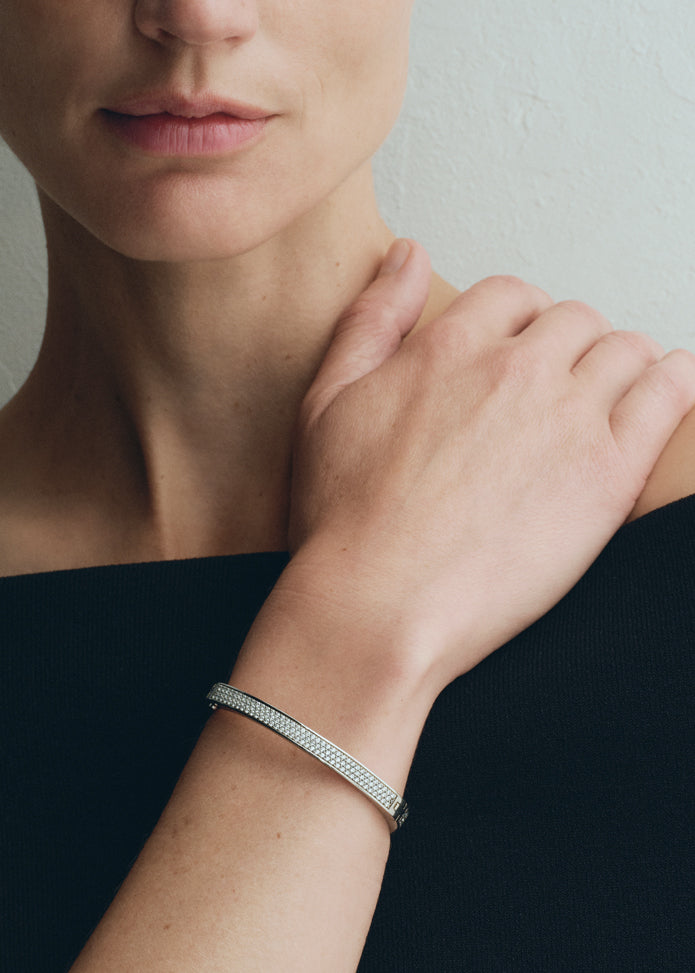 Signature pavé bracelet silver – TOTEME