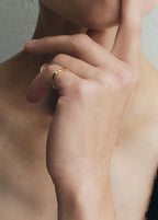 Diamond chain ring 18kt gold