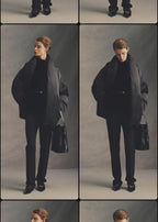 Slide clasp naplack-leather belt black