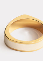 Signature ring ecru/gold