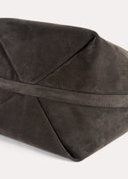 Belted suede tote granite