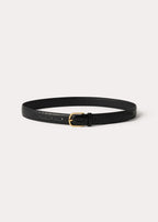 Slim croco-embossed trouser belt black