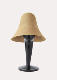 Woven paper straw hat créme